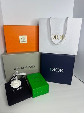 Dior, Tory Burch, Balenciaga, Bottega Venetta and Chanel - 2 bags and 4 boxes